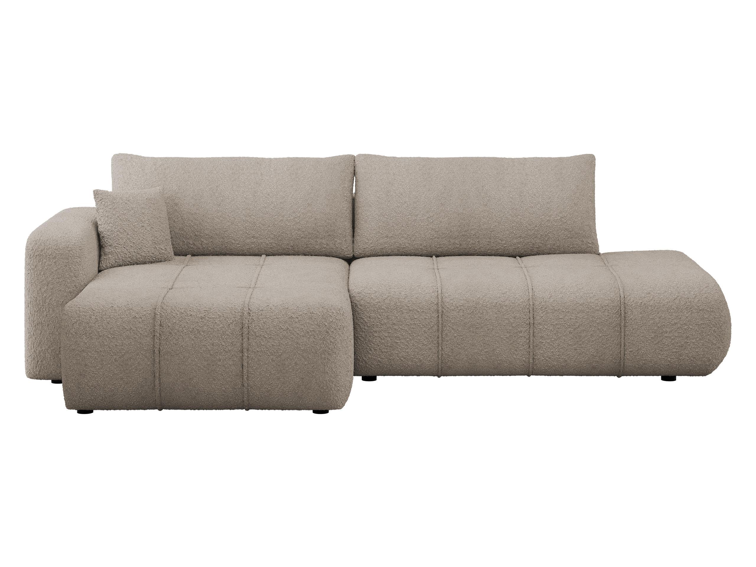 ECKSOFA Furyn O Boucle, Seite: Links - Schwarz/Braun, Holzwerkstoff/Kunststoff (262/145cm) - MIRJAN24