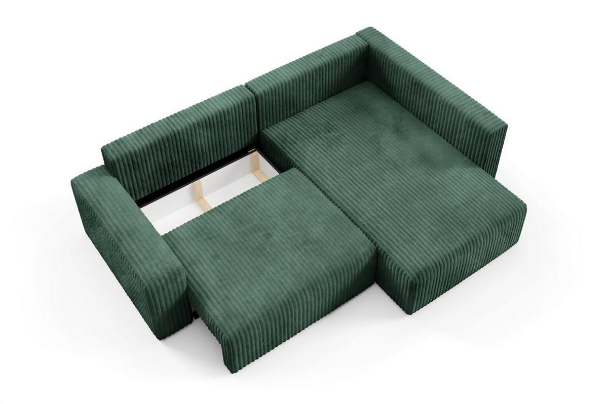 ECKSOFA Natalia Xl - Grün, Holzwerkstoff/Textil (245/182cm) - Fun Möbel
