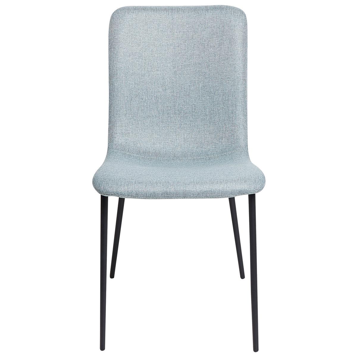 ESSZIMMERSTUHL 4er-Set Hellblau Glendive - Schwarz/Hellblau, Textil (44/81/65cm) - Beliani