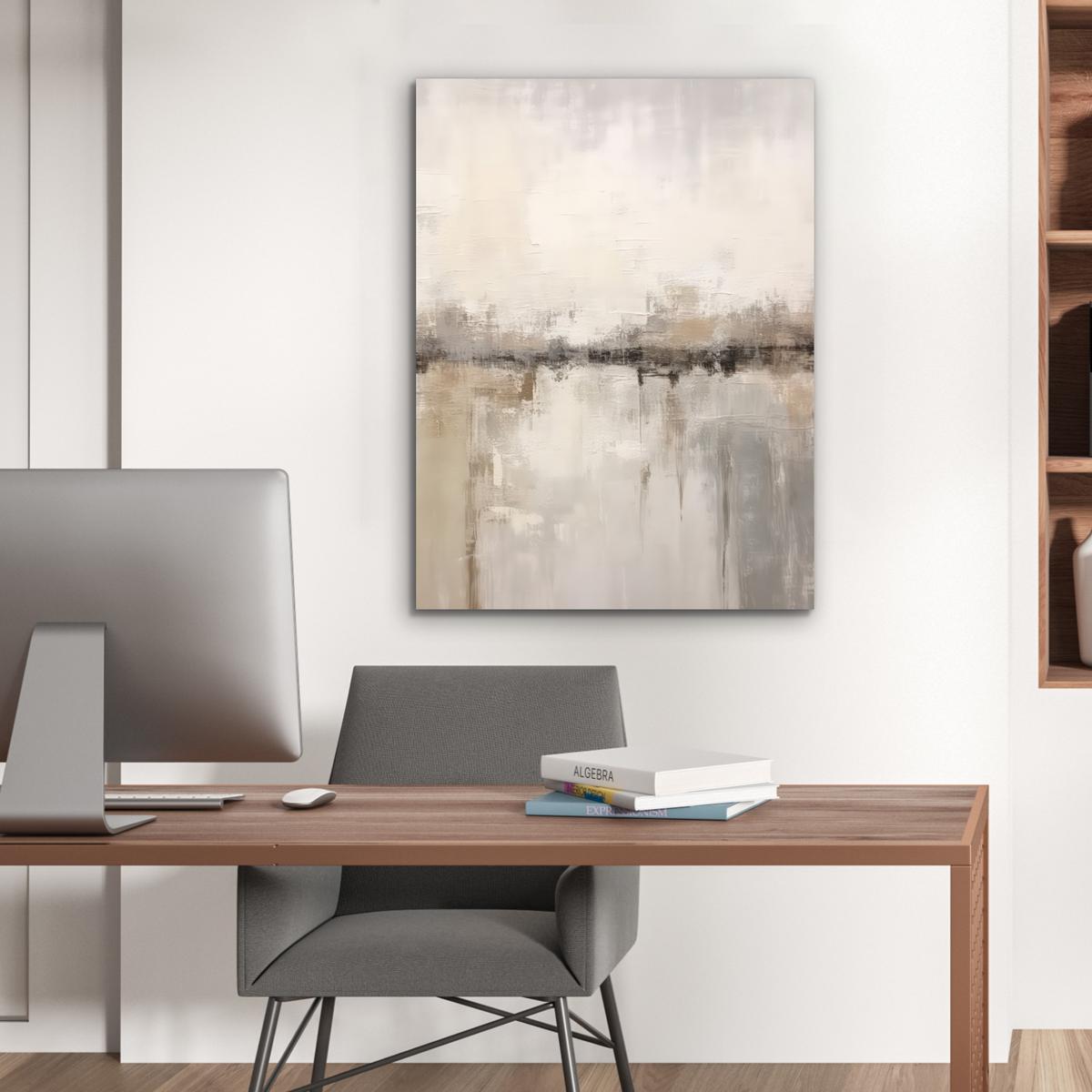 METALLBILD Moderne Kunst - Abstrakt - Beige 60x80 cm - Beige, Metall (60/80cm) - MuchoWow