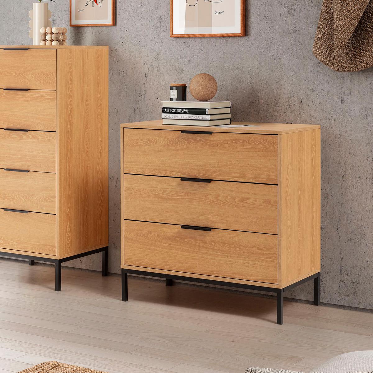 KOMMODE 80/80/40 Auri Eichenfarbe - Honigeiche, Holzwerkstoff (80/80/40cm) - VS Venta-stock