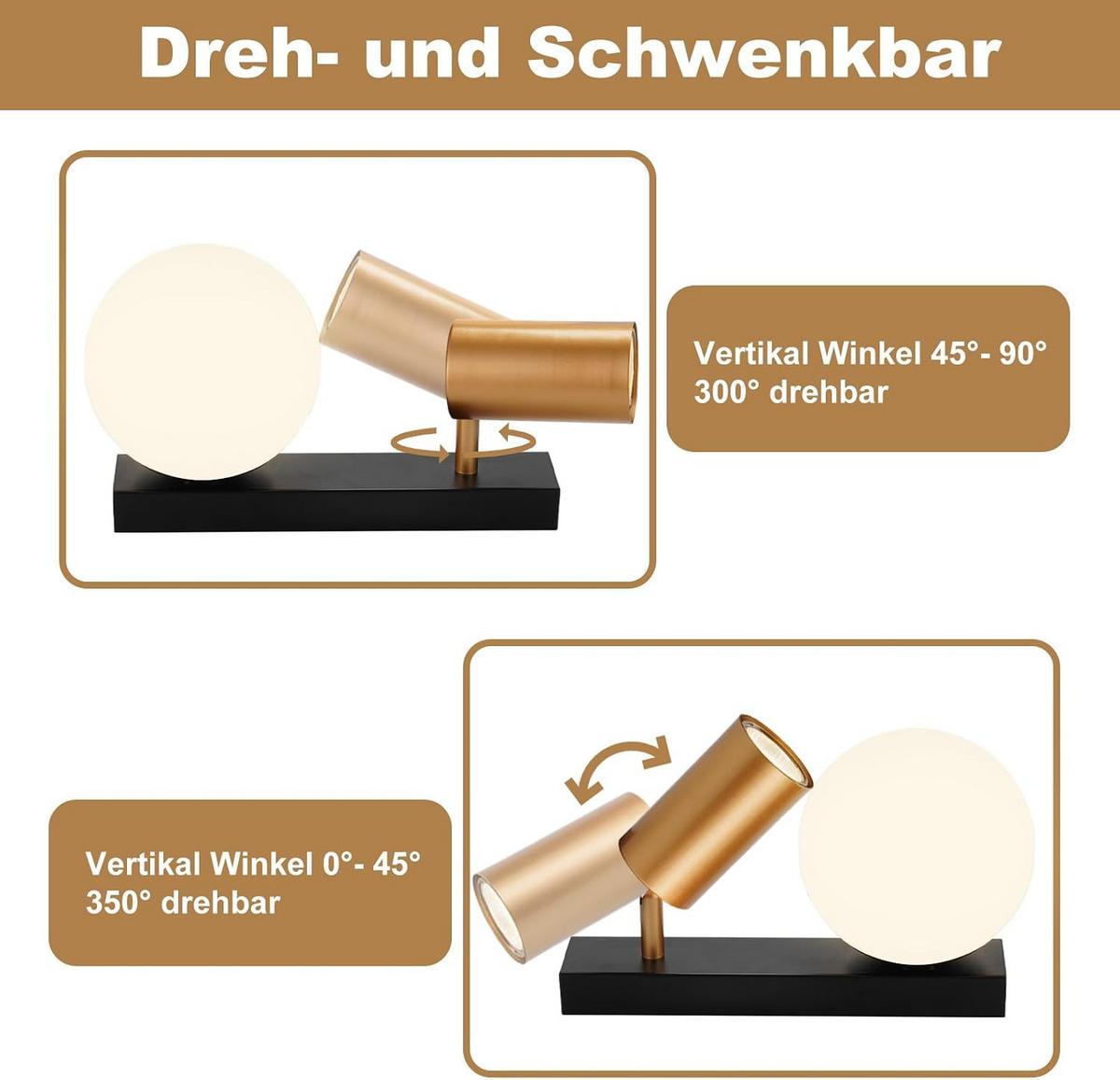 DECKENSTRAHLER Tryzork 25/13/17.5 cm - Schwarz, Metall (25/13/17.5cm) - ZMH