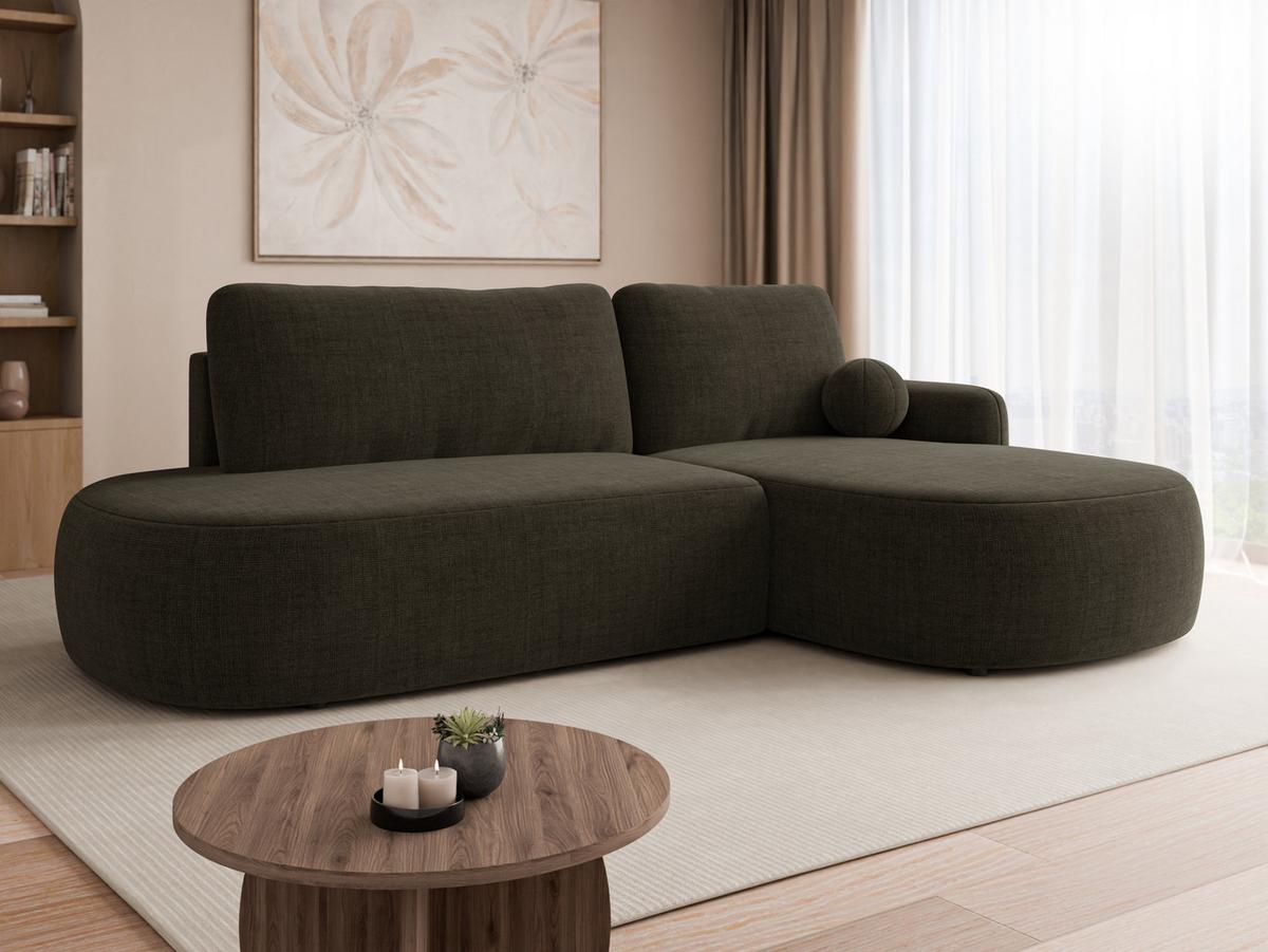 ECKSOFA Loridu O Premium, Seite: Rechts - Dunkelbraun/Schwarz, Holz/Kunststoff (174/274cm) - MIRJAN24