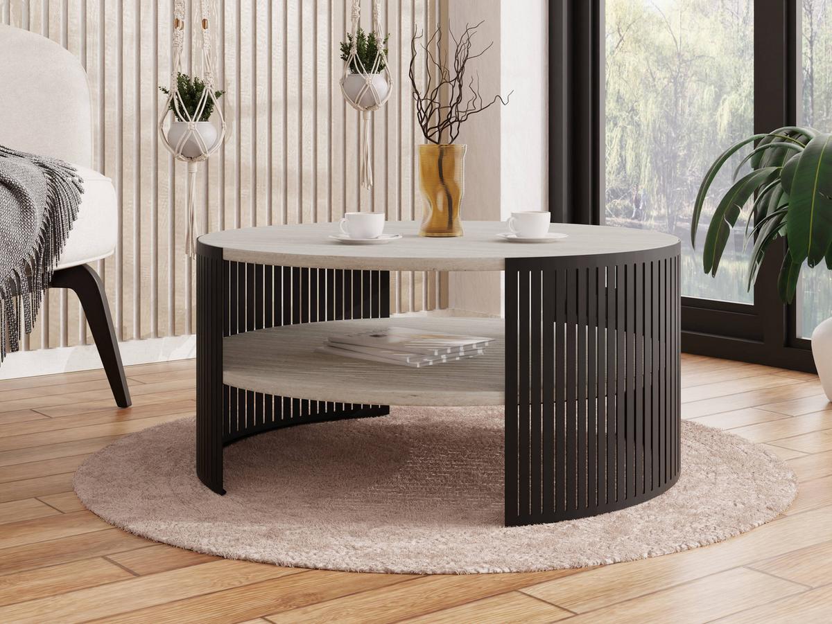 COUCHTISCH Fikoli - Taupe/Schwarz, Holzwerkstoff/Metall (75/75/40cm) - MIRJAN24