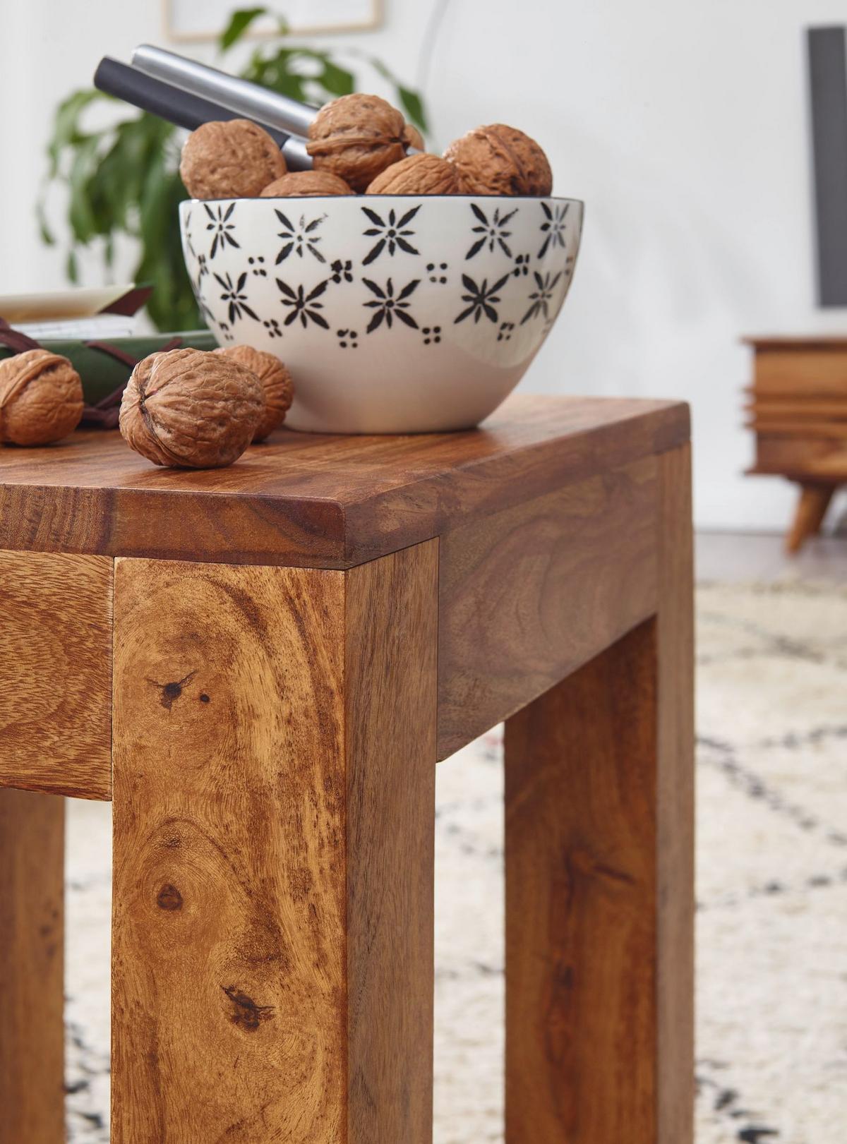 COUCHTISCH Massivholz Handgefertigt Edelholz Design, Braun 35x35x45 cm - Braun, Holz (35/35/45cm) - KADIMA DESIGN