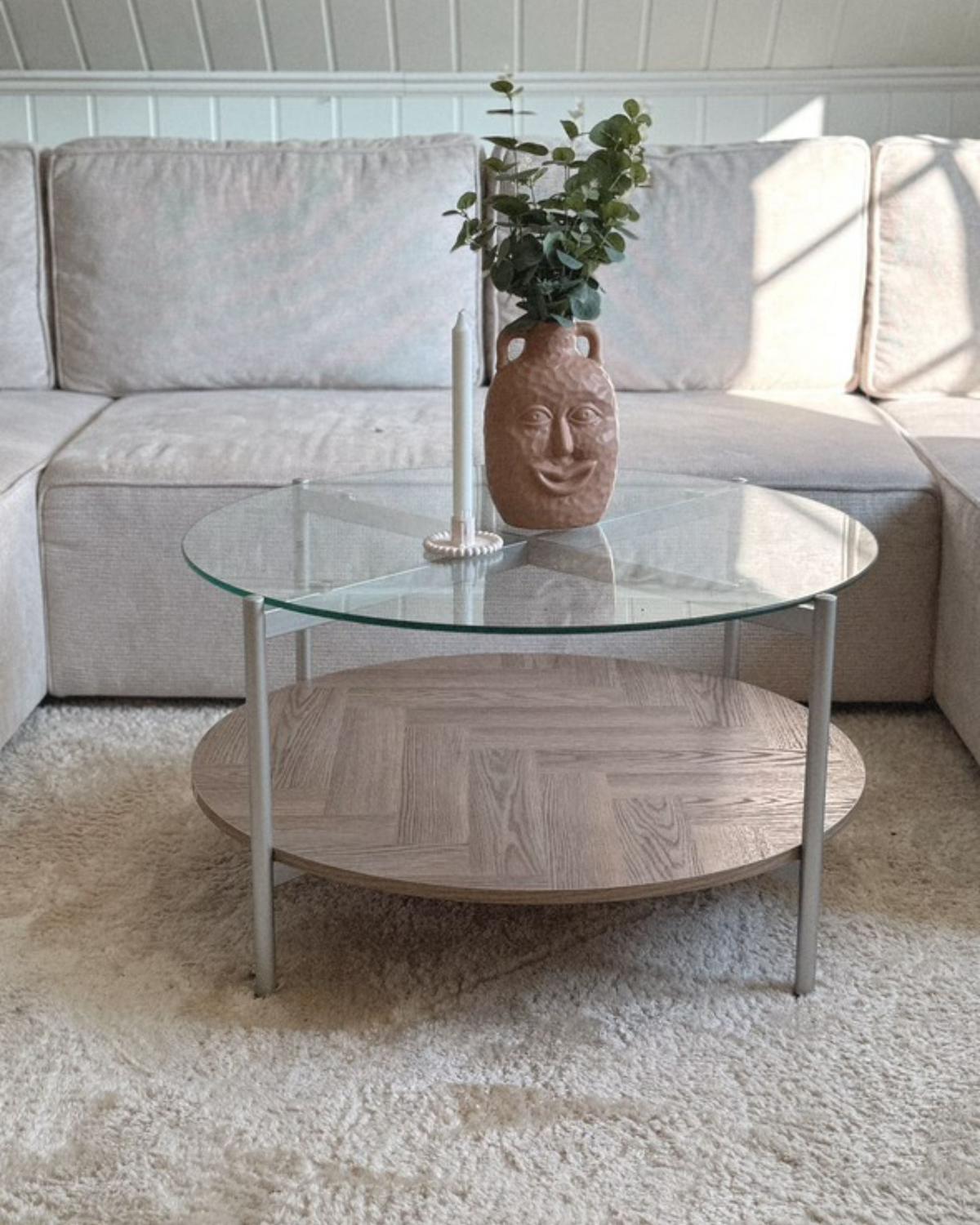 BLUMENVASE Porzellan beige Veria - Beige, Keramik (26cm) - Beliani