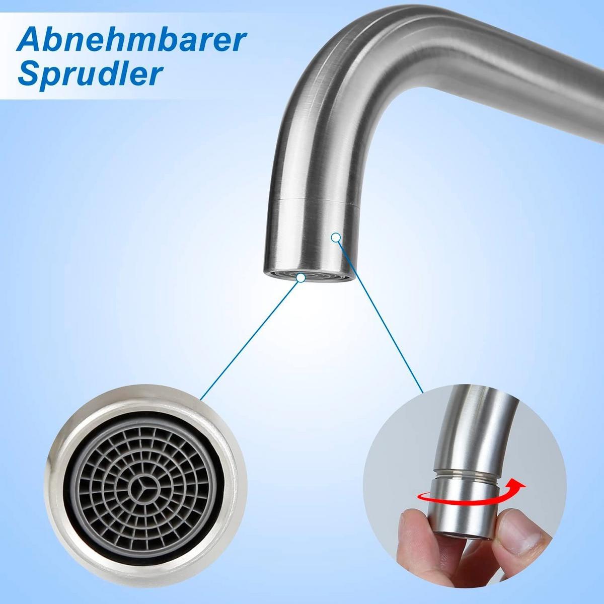 WASCHTISCHARMATUR NORA 24/6/24 cm - Silberfarben, Metall (6/24/24cm) - Nettlife