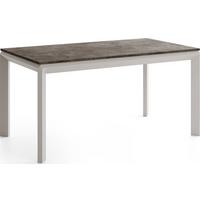 ESSTISCH Elan rechteckig ausziehbar verlängerbar mit Schwarzen Metallbeinen, Beton Dunkelgrau 160-250/90/76 cm - Kaschmir/Dunkelgrau, Holzwerkstoff/Metall (90/250/76cm) - WFL GROUP