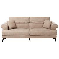 3-SITZER-SOFA Stoff Hellbraun Skive - Hellbraun, Textil (214/88/85cm) - Beliani