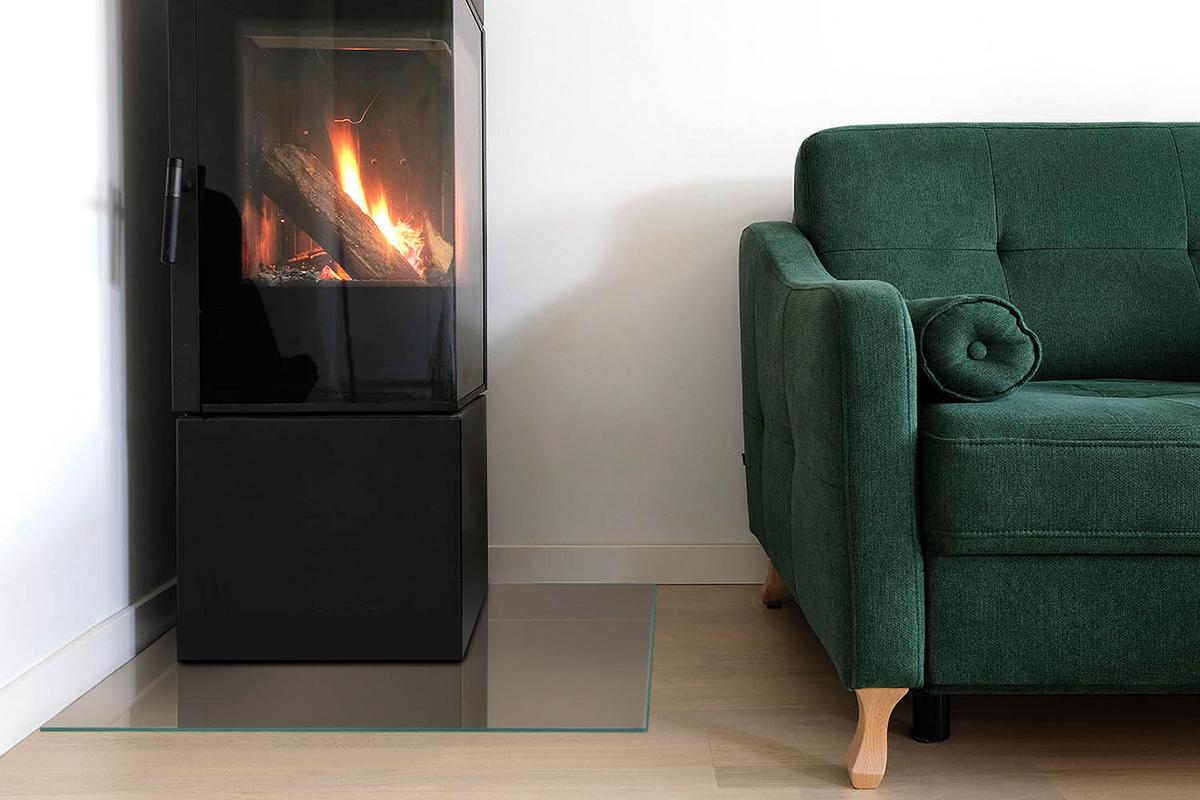 GLASPLATTE für Kamin 60x60 cm - Braun, Glas (60/60/0.4cm) - TULUP