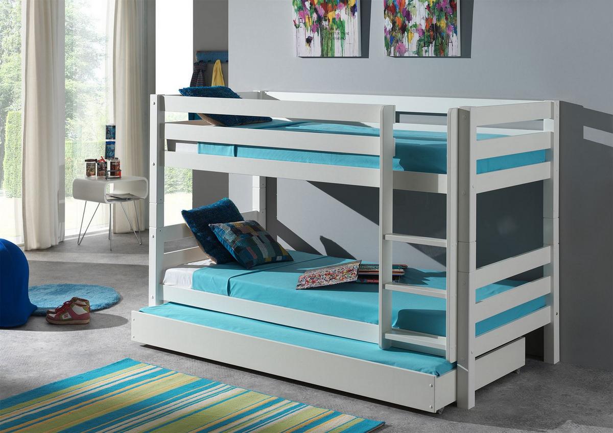 ETAGENBETT Karolina 210x140x105 aus Massivholz in Weiß - Weiß, Holz (90/200cm) - 58aufmkessel
