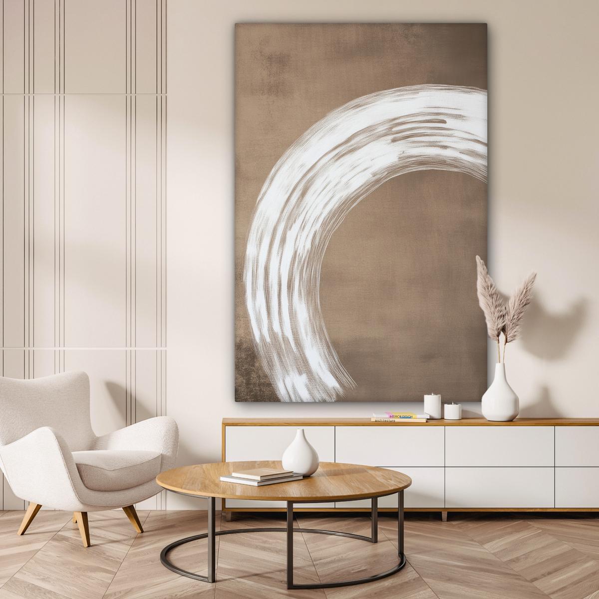 LEINWANDBILD Farbe - Braun - Japandi Deko Groß 90x140 cm - Kupferfarben, Textil (90/140cm) - MuchoWow