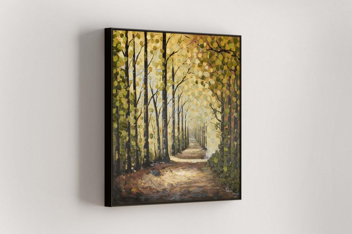ACRYLBILD HANDGEMALT 80/80 cm - Braun/Grün, Holz/Textil (80/80cm) - KUNSTLOFT