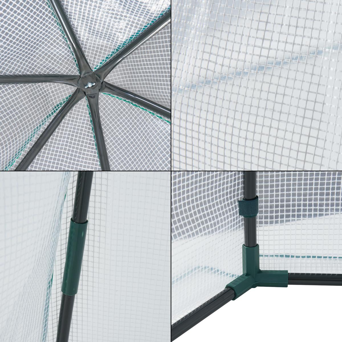 GEWÄCHSHAUS Hunze - Weiß, Metall (240/200/240cm) - [en.casa]