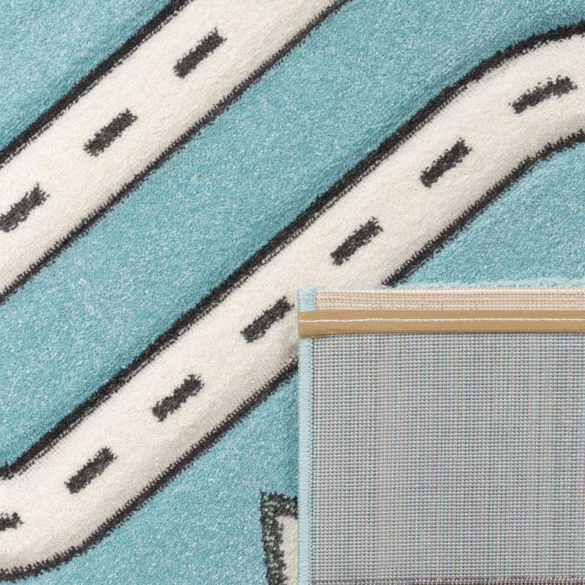 KINDERTEPPICH, mit Roadmap-Motiv, Blau, 80 x 150 cm - Blau, Textil (80/150cm) - KADIMA DESIGN