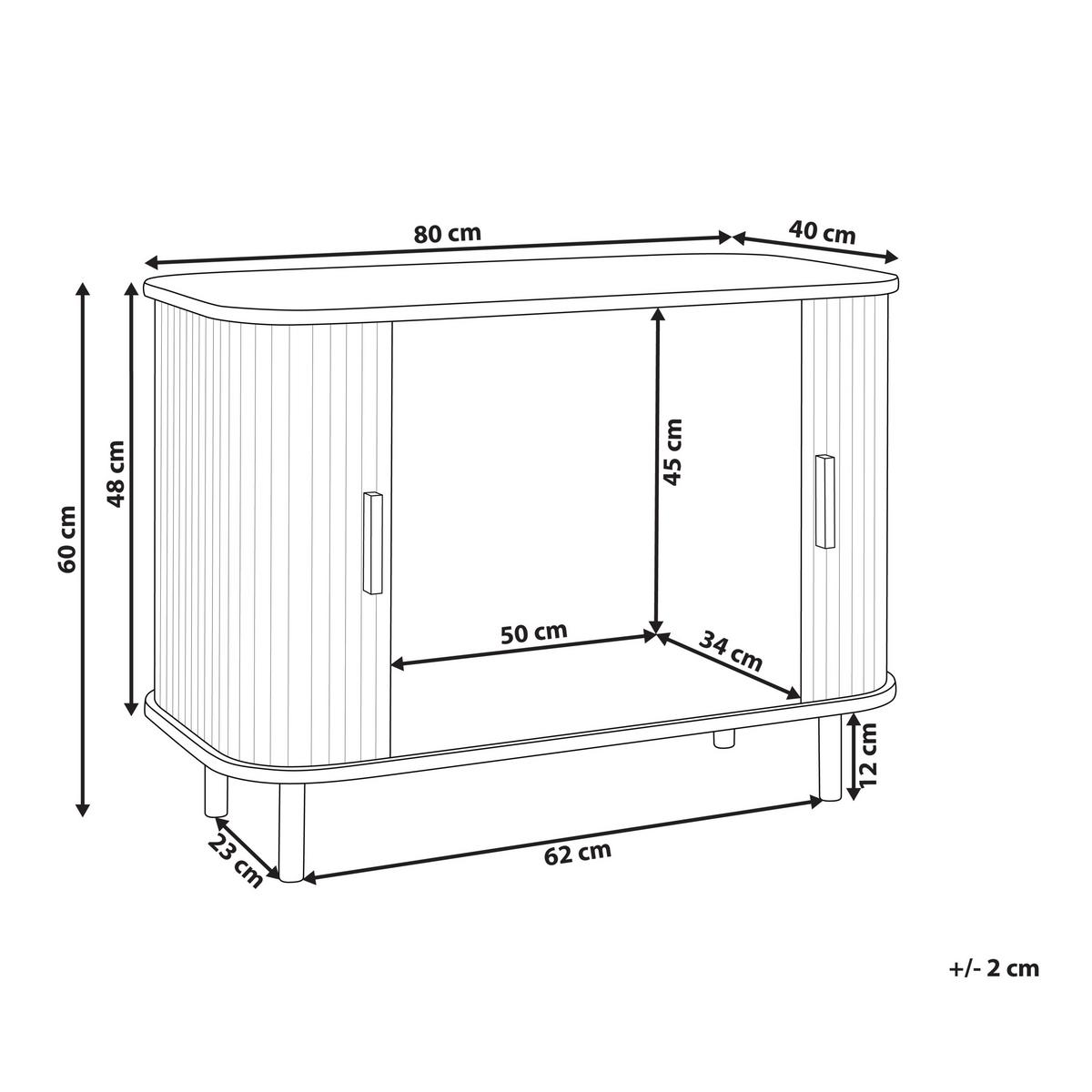 SIDEBOARD Braun Bradley - Braun, Holzwerkstoff (80/60/40cm) - Beliani