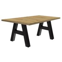 ESSTISCH ausziehbar Elia 7 140 x 90 x 75 Esszimmertisch Schwarzstahl/Asteiche - Eiche Artisan, Holz (140/90/75cm) - 58aufmkessel