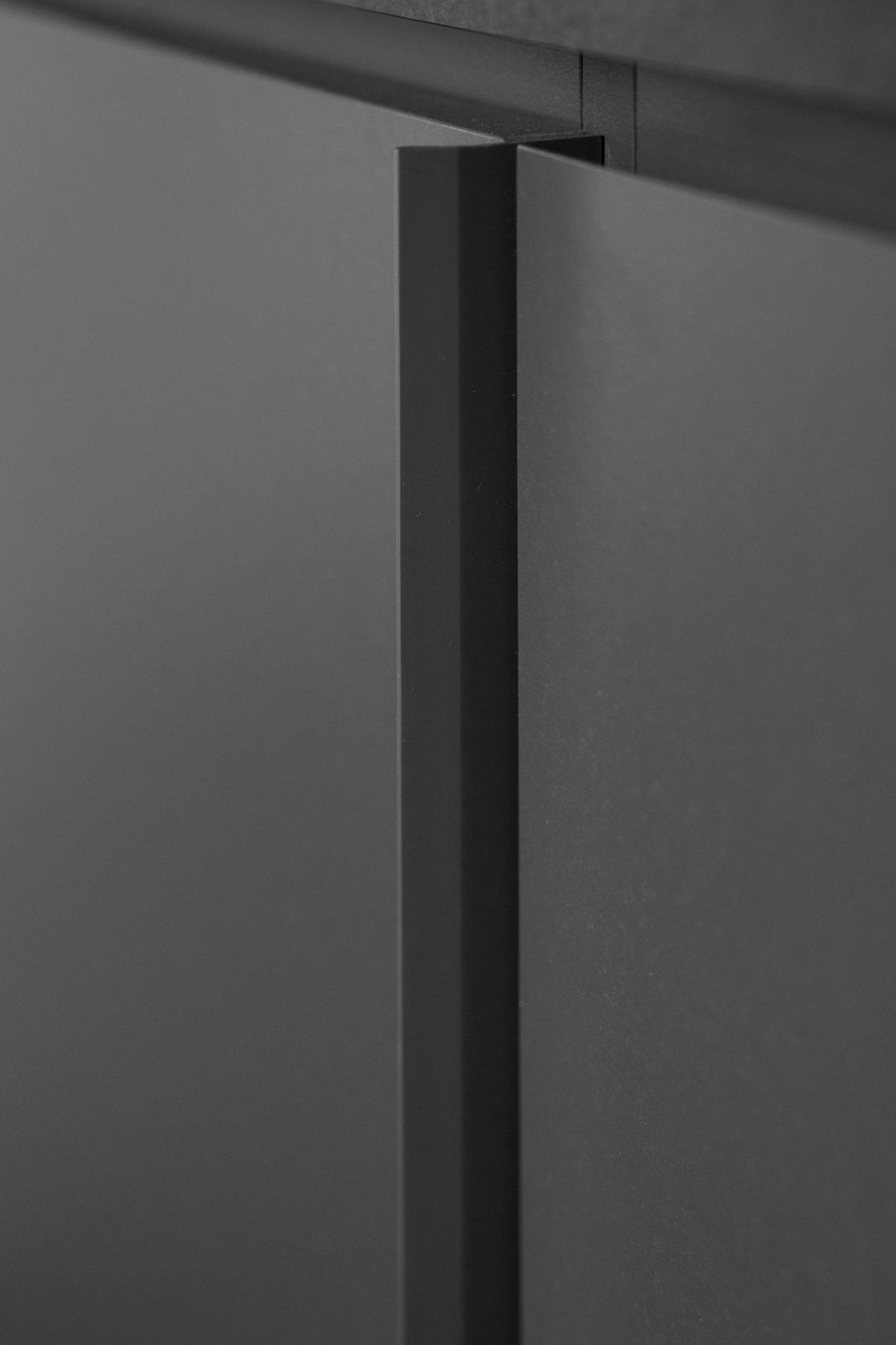 KOMMODE grau, Schiefer 88 x 92 cm, moderne Anrichte 2-türig - Schieferfarben/Grau, Holzwerkstoff/Kunststoff (88/92/40cm) - Furn.Design