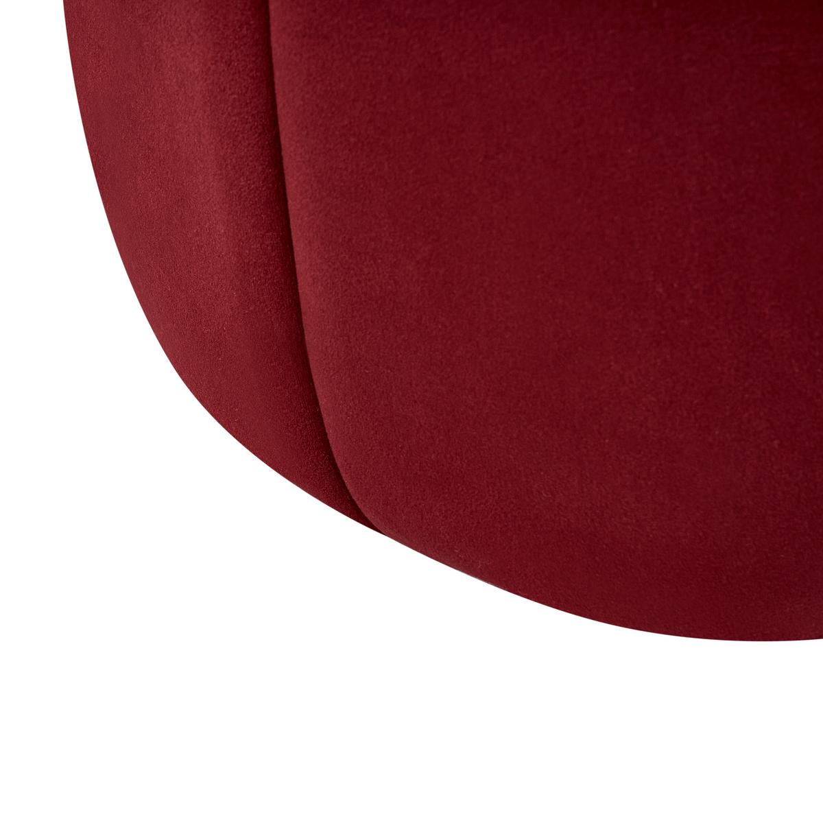 POUF Samtstoff Dunkelrot Selby - Dunkelrot, Textil (40/46/40cm) - Beliani