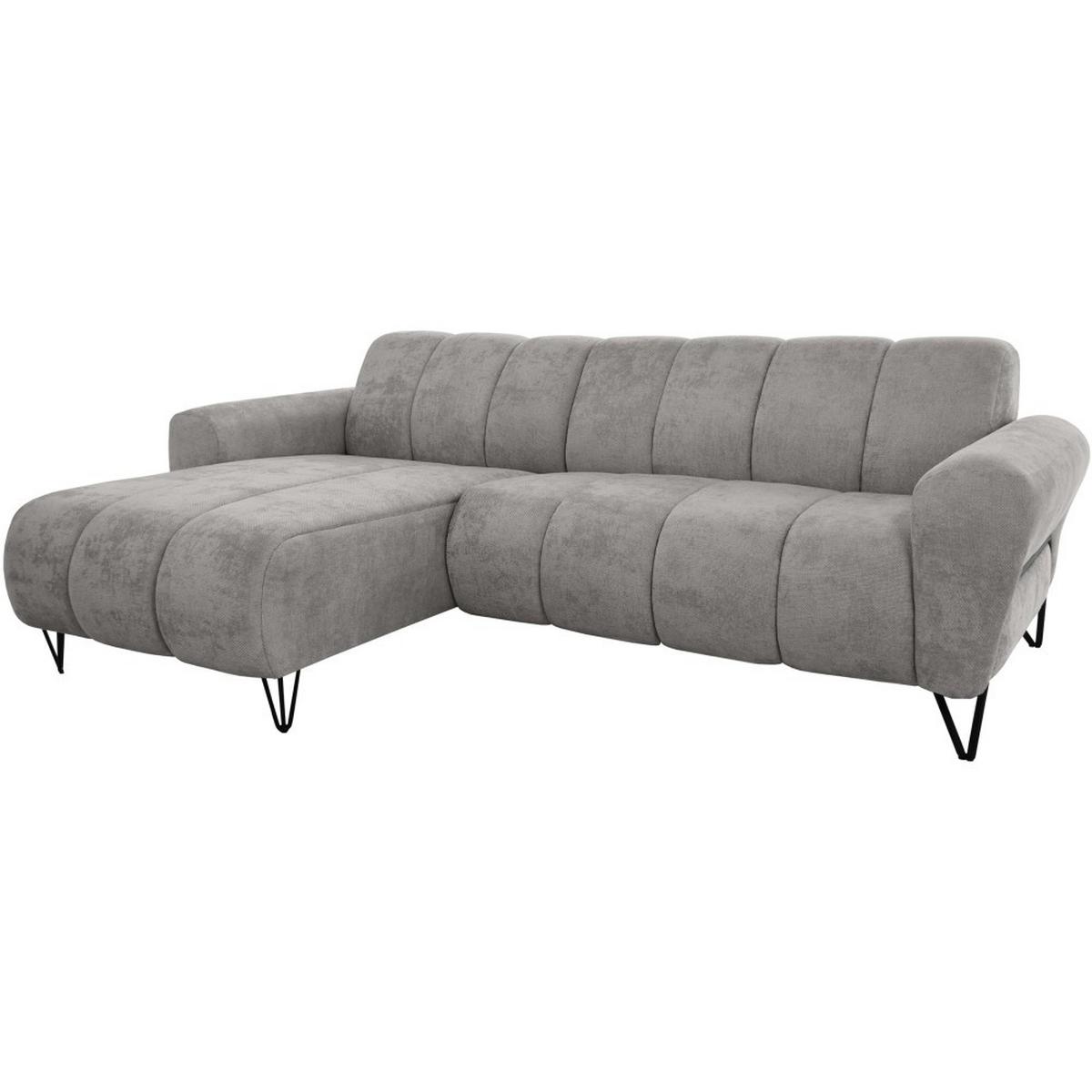 ECKSOFA Volare Mini ohne Schlaffunktion hellgrau, links, Storm-Stoff - Hellgrau/Schwarz, Textil/Metall (256/165cm) - Beautysofa