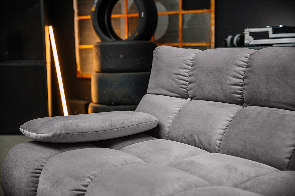 SITZGRUPPE VIVIEN 3ER SET Steingrau Velvet (1er-Set) - Grau, Kunststoff/Textil (510/85/359cm) - KAWOLA