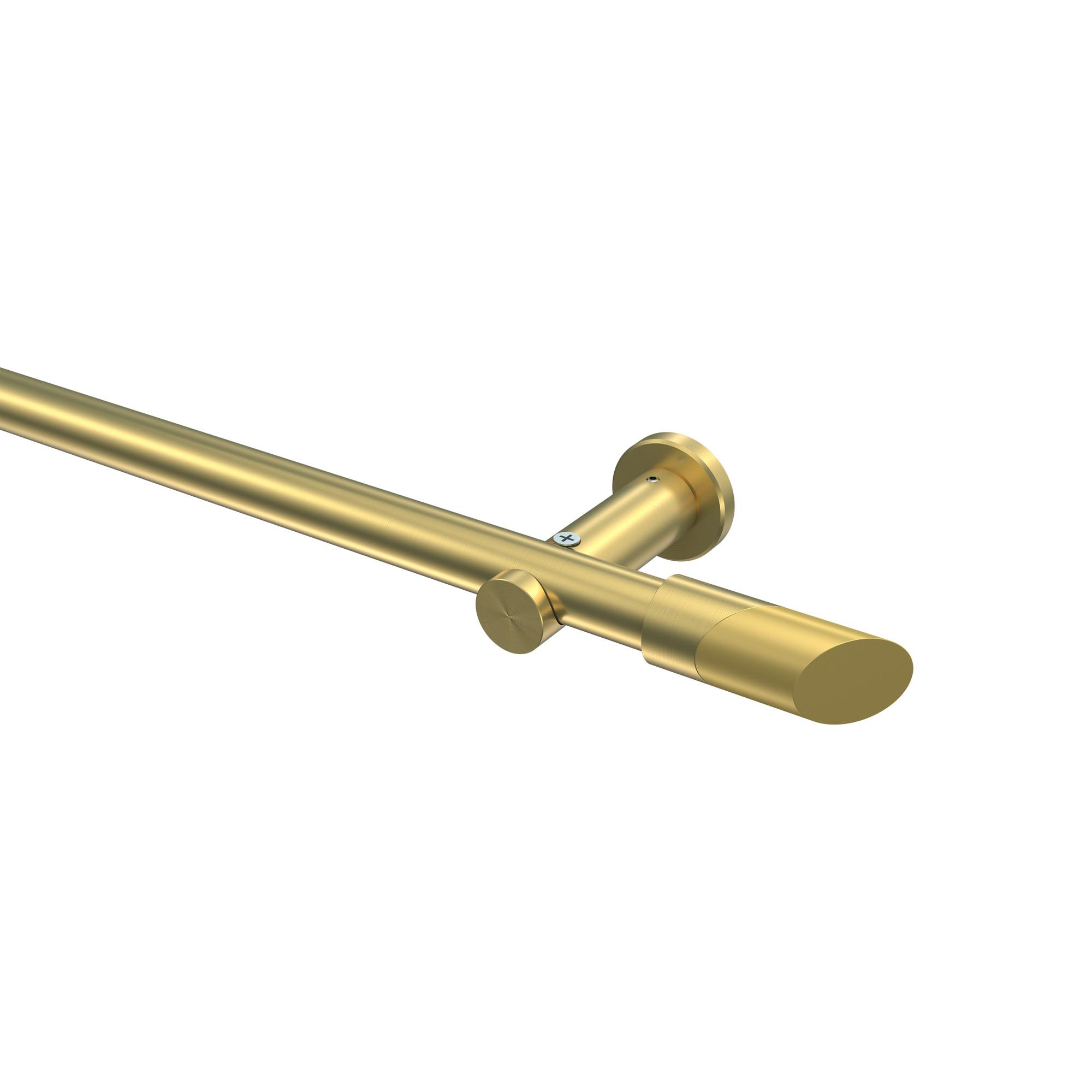 GARDINENSTANGE Platon Verano 120 cm, 1-läufig (ohne Ringe), 20 mm Ø Messing-Optik - Messingfarben/Goldfarben, Metall (120cm) - INTERDECO