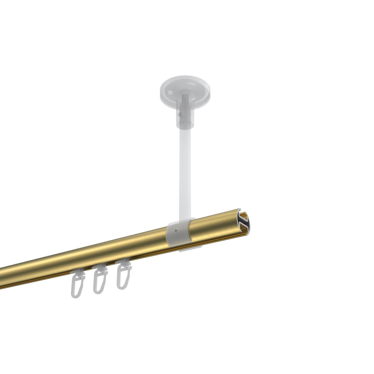 GARDINENSTANGE INNENLAUF Sonette Elanto 420 cm (geteilt in 3 x 140 cm), 1-läufig, 20 mm Ø Messing-Optik - Messingfarben, Metall (420cm) - INTERDECO
