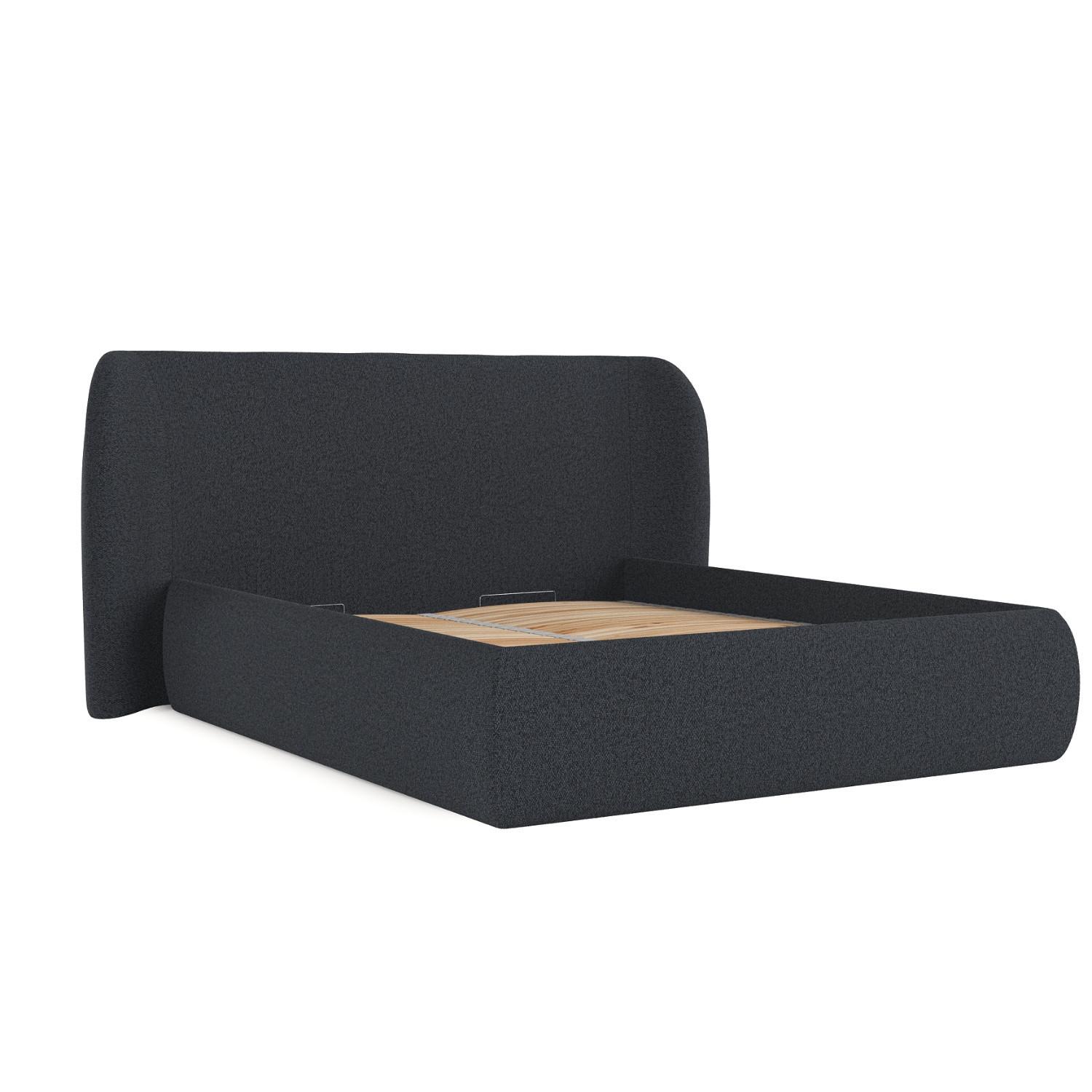 POLSTERBETT Bellano mit Stauraum 180/200 cm Anthrazit im Riva Stoff - Anthrazit/Schwarz, Holz/Holzwerkstoff (180/200cm) - AltaBeds