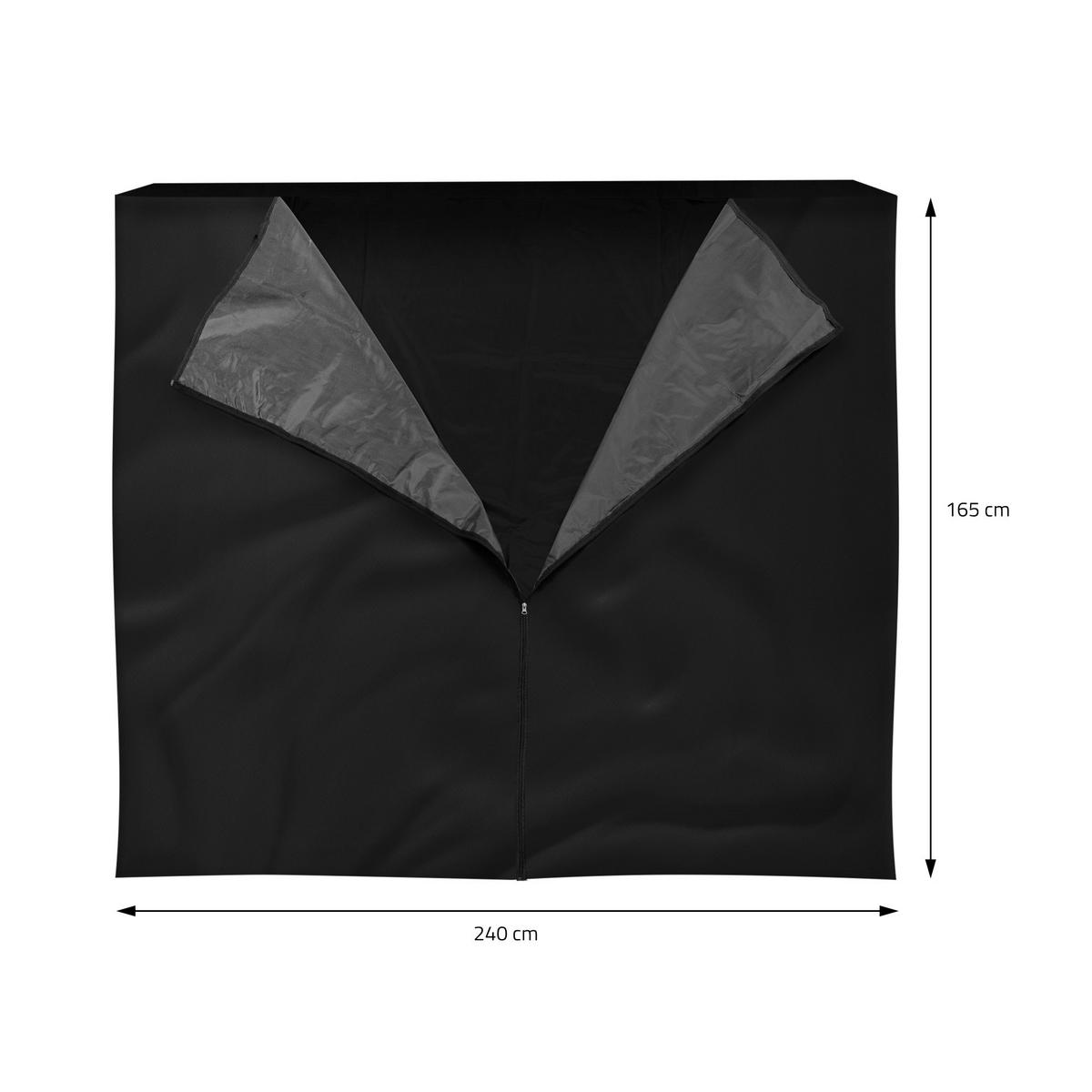 KAMINHOLZREGAL aus Metall 240 x 165 cm Schwarz aus Polyester wetterfest - Schwarz, Kunststoff (165/165/240cm) - ML-DESIGN