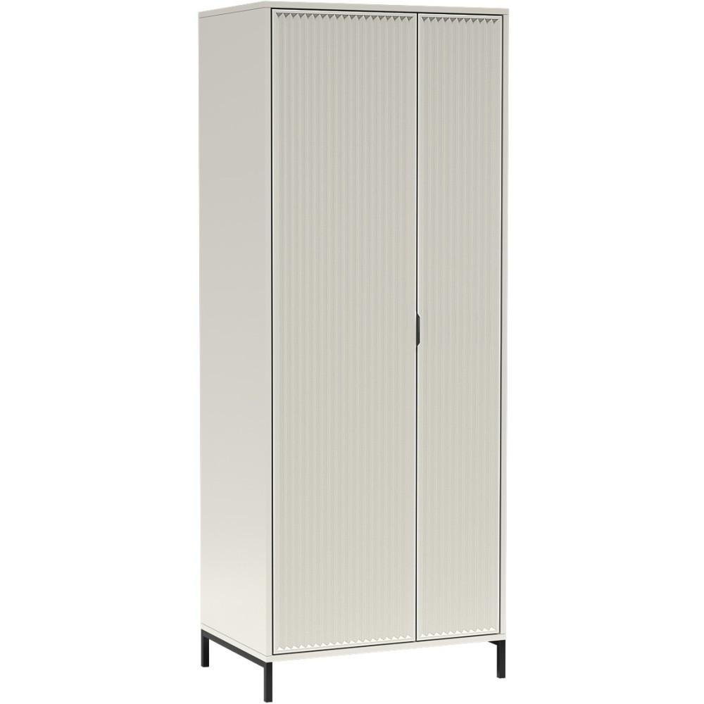 DREHTÜRENSCHRANK Linna mit zwei Türen 80 cm Kaschmir - Kaschmir/Schwarz, Holzwerkstoff/Metall (80/196/55cm) - Beautysofa