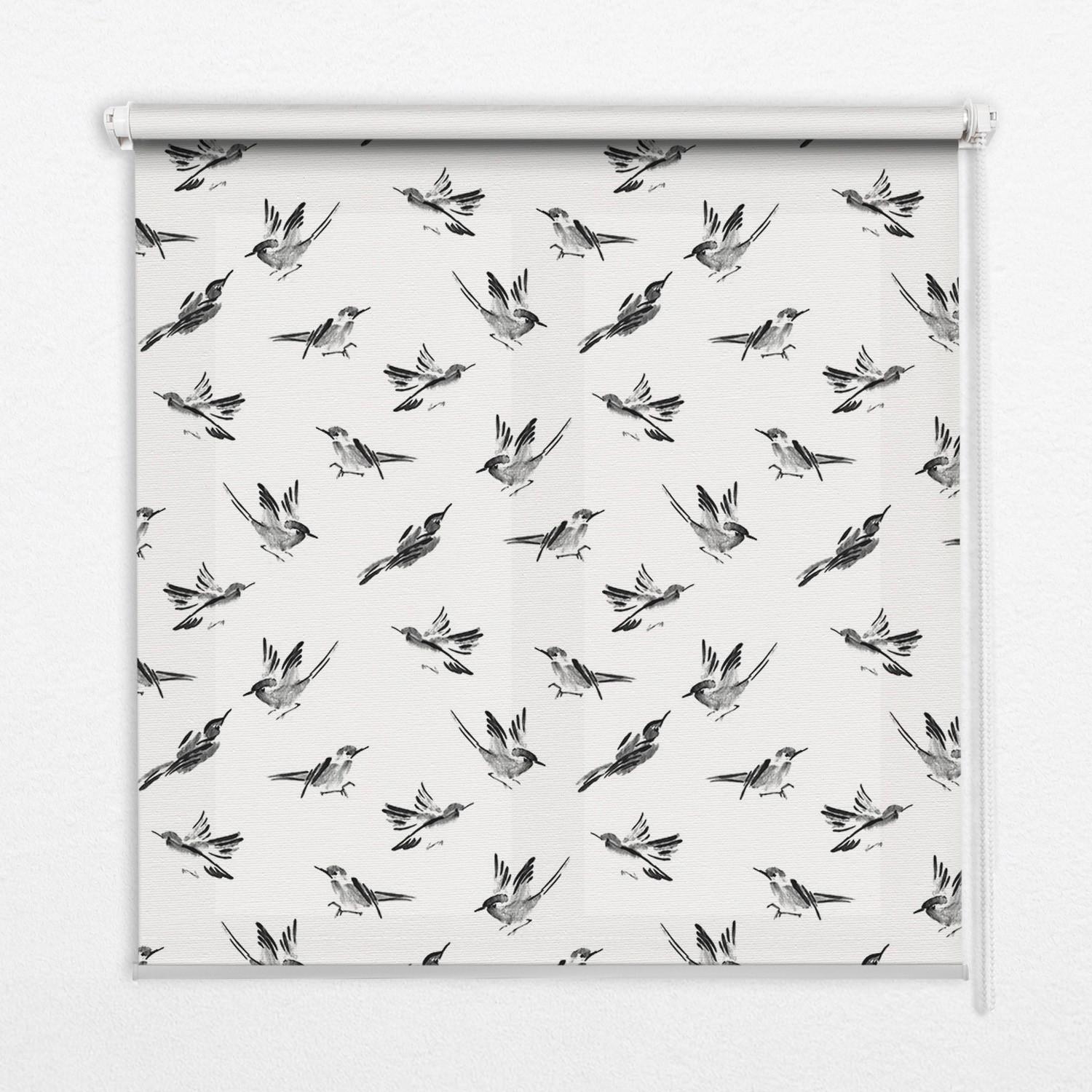 INNENROLLO - Fensterrollo - Rollo - 150x180 cm - Vögel - Schwarz, Kunststoff (150/180/0.5cm) - TULUP