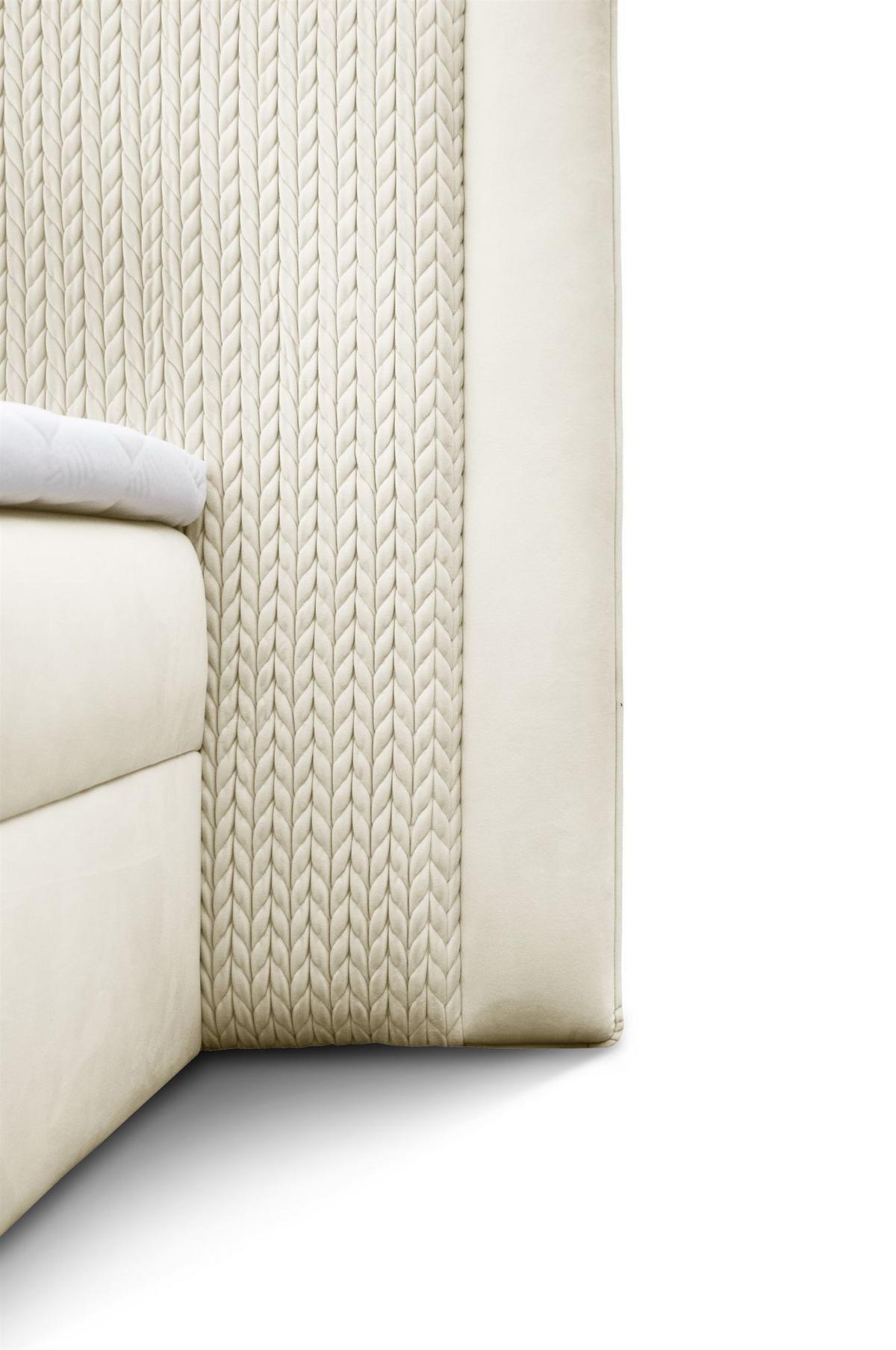 BOXBETT Cedric In Magic Velvet - Creme, Holzwerkstoff/Textil (120/200cm) - Fun Möbel