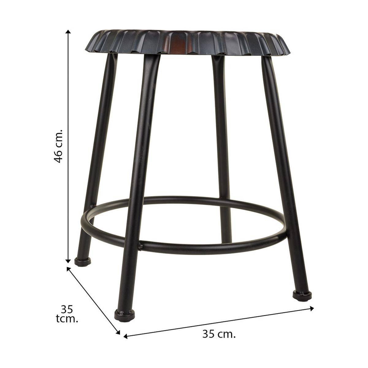 HOCKER aus Metall, schwarz, 35x46cm - Schwarz, Metall (35/46/35cm) - Wanderlust
