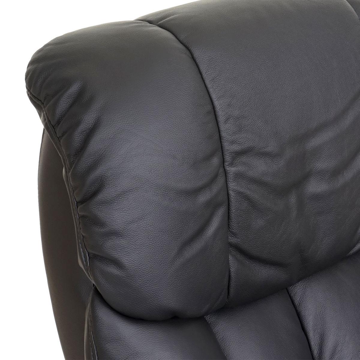 RELAXSESSEL XXL MIT HOCKER Schwarz - Schwarz, Leder (97/112/88cm) - MCA