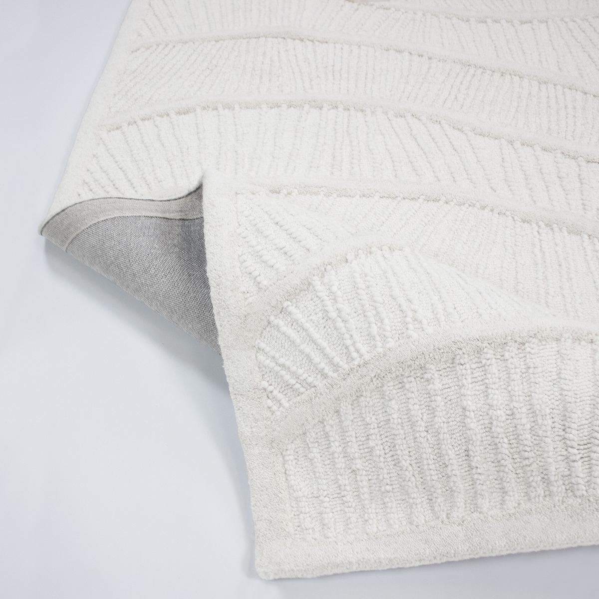 WOLLTEPPICH CARVE, abstrakt, Weiß, 140 x 200 cm - Beige, Textil (140/200cm) - KADIMA DESIGN