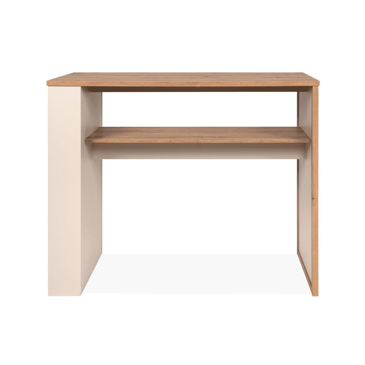 BAR-TISCH 4 Fächer, Eicheneffekt und Kaschmir 55/138/110 cm - Eschefarben, Holzwerkstoff (57.5/55/138cm) - Calicosy