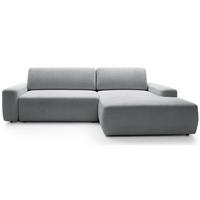 ECKSOFA Baleo Hellgrau Chenille-Bezug - Hellgrau/Schwarz, Kunststoff/Textil (162/264cm) - Selsey