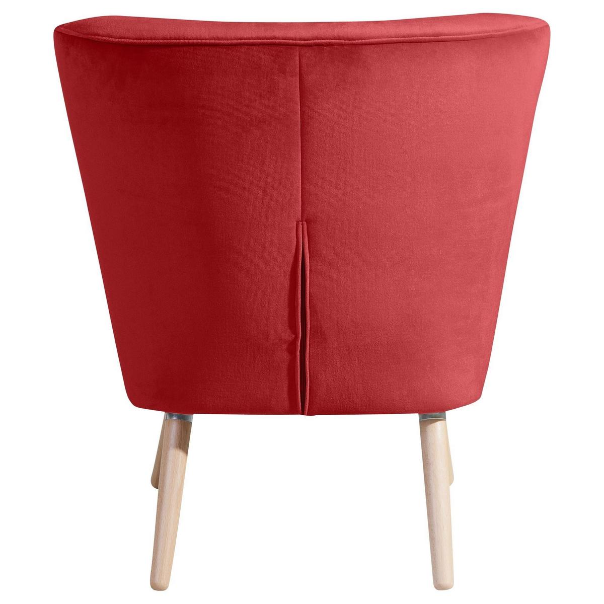 SESSEL Kassi Bezug Samtvelours Buche natur / ziegel - Rot, Kunststoff (69/80/68cm) - 58aufmkessel