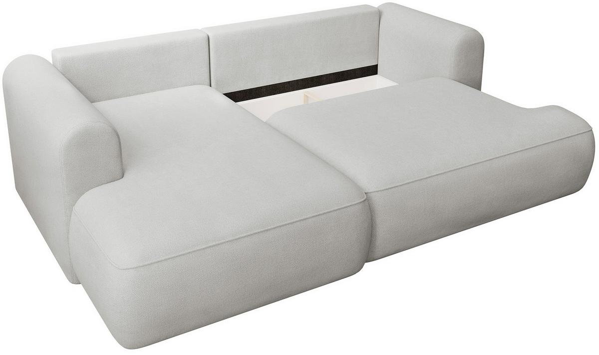 ECKSOFA Ovo Mini Hellgrau links - Hellgrau/Schwarz, Kunststoff/Textil (238/156cm) - Selsey