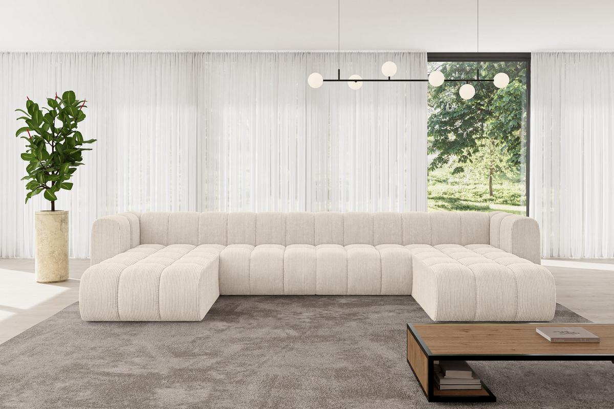 WOHNLANDSCHAFT modulares Sofa Joren-U2 - 410x177x70 cm Beige - Beige, Holzwerkstoff/Textil (410/70/177cm) - ALTDECOR