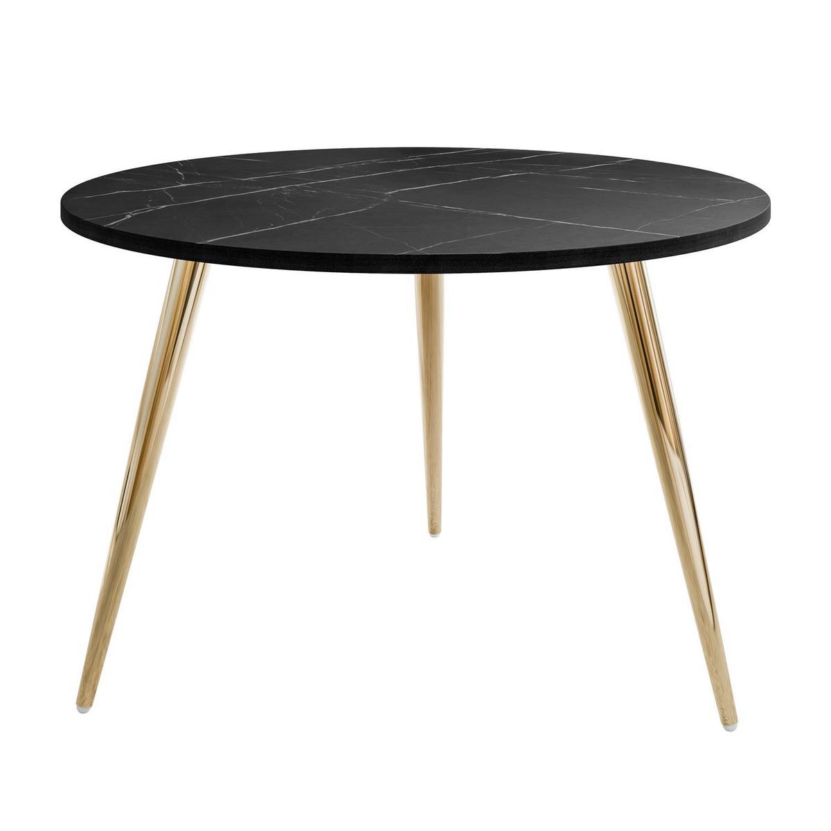 COUCHTISCH SOLEIL II aus Schwarz Marmor auf goldenen Beinen - Schwarz, Holzwerkstoff (60/60/47cm) - Lookway