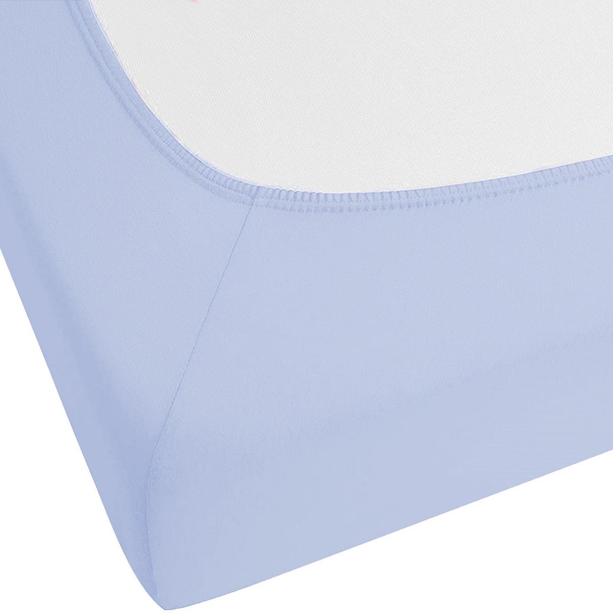 SPANNBETTLAKEN 160/200 cm Baumwolle Hellblau Janbu - Hellblau, Textil (160/200cm) - Beliani