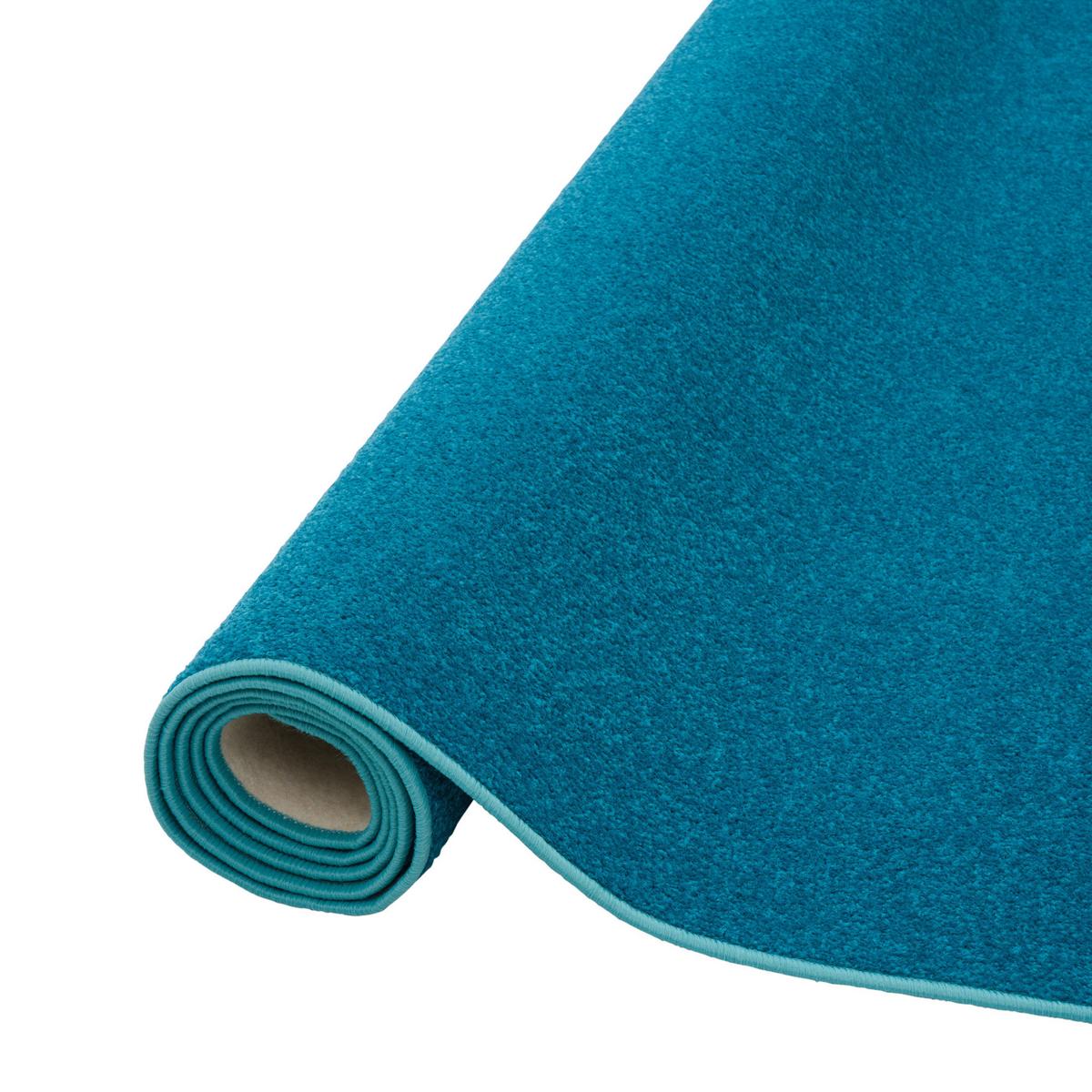 TREND VELOURS LÄUFER TEPPICH JOY - Petrol, Textil (100/100cm) - Snapstyle