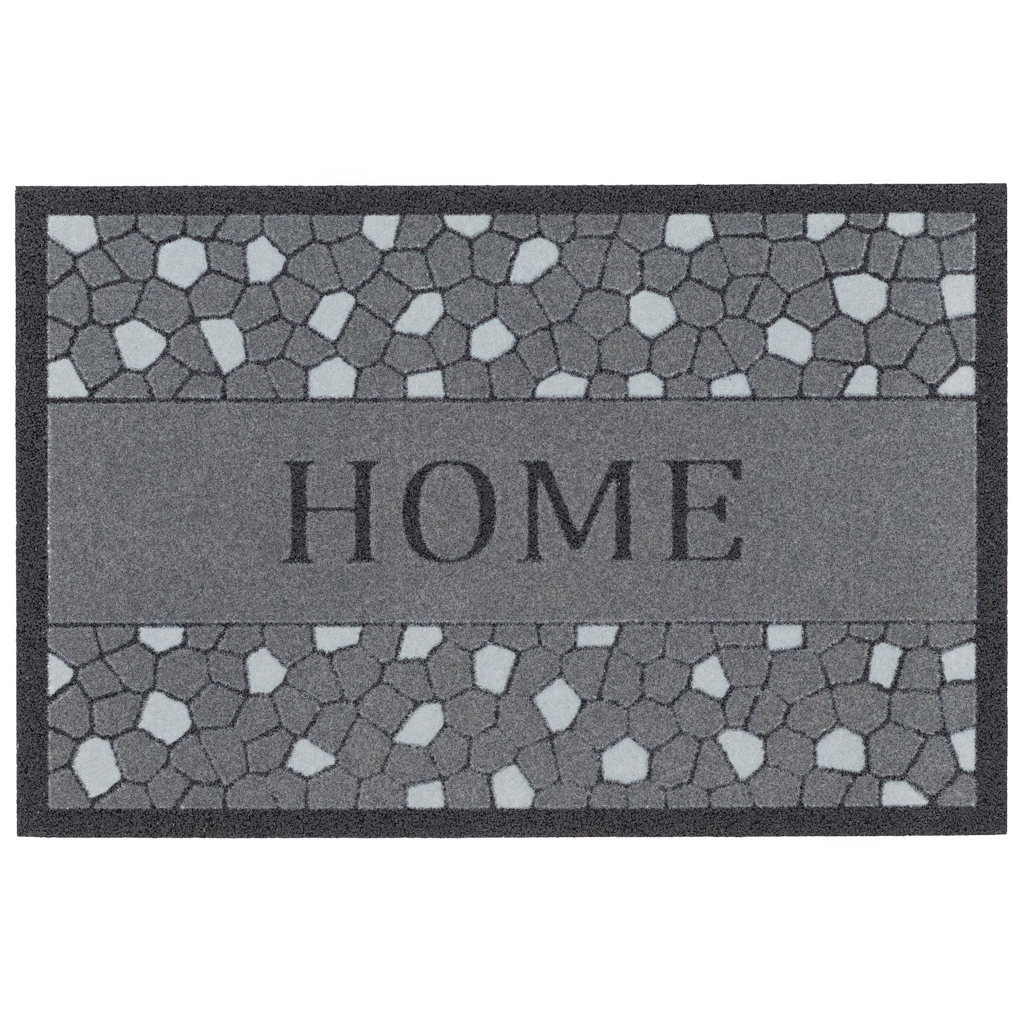 IN & OUTDOOR FUSSMATTE RUBBER FLOCK HOME - Schwarz, Textil (50/80cm) - Pergamon