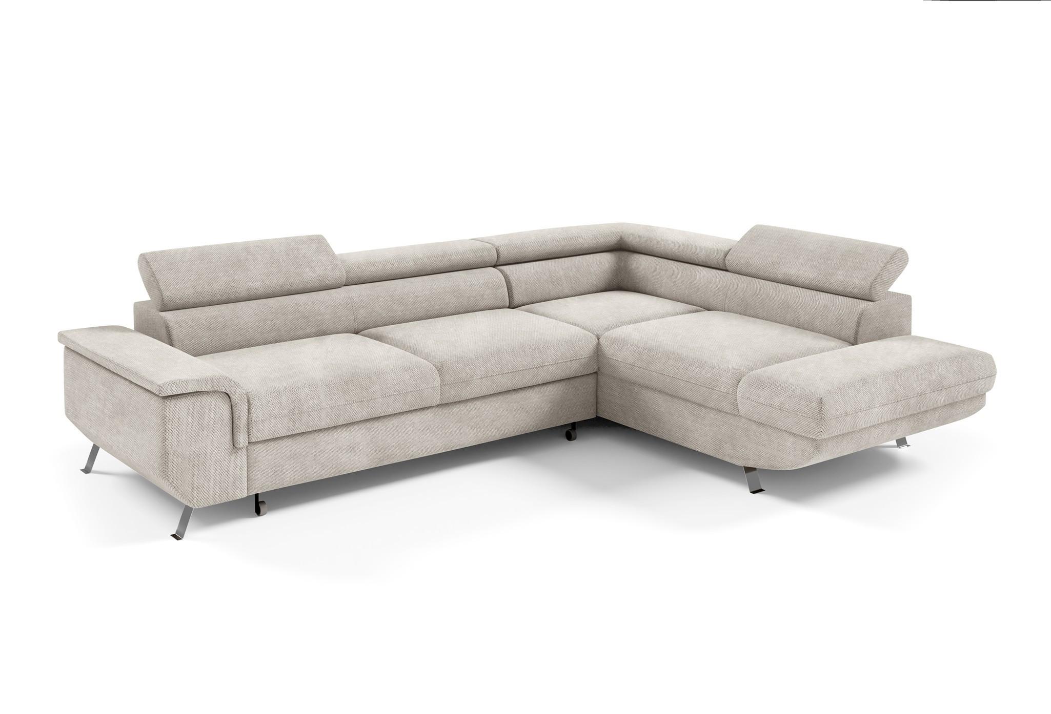 ECKSOFA Plato Mit Schlaffunktion - Beige, Holzwerkstoff/Textil (202/268cm) - Fun Möbel