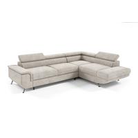 ECKSOFA Plato Mit Schlaffunktion - Beige, Holzwerkstoff/Textil (202/268cm) - Fun Möbel
