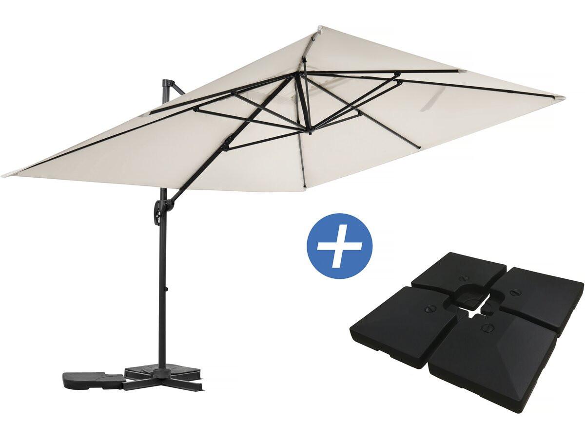 SONNENSCHIRM sky 4 Ekru - Beige, Metall (278/370cm) - Habitat Garten