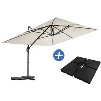 SONNENSCHIRM sky 4 Ekru - Beige, Metall (278/370cm) - Habitat Garten
