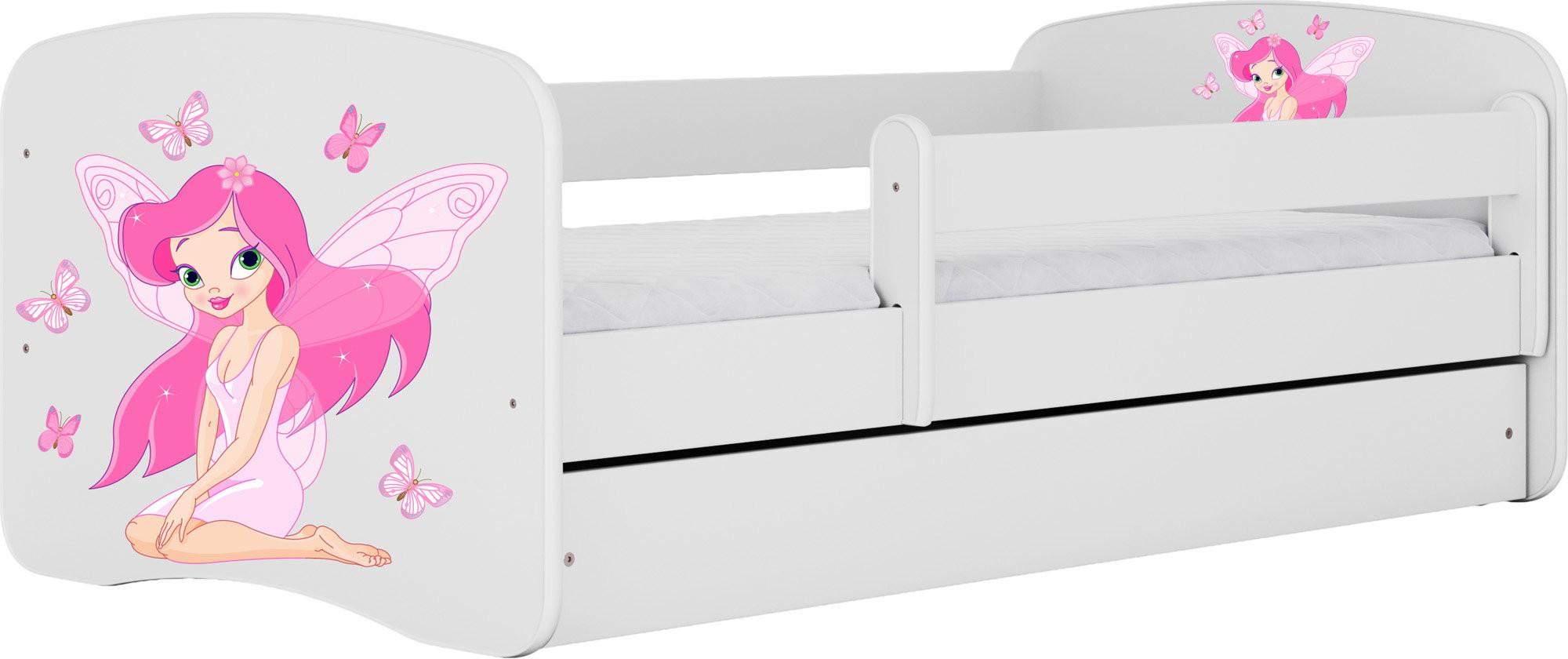 KINDERBETT Emily mit Schublade und Matratze, Weiß 80x160 cm - Rosa, Holzwerkstoff (160/80cm) - WFL GROUP