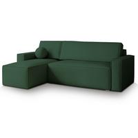 ECKSOFA RAVELO P Grün Kordstoff mit Schlaffunktion - Grau/Grün, Holz/Kunststoff (240/140cm) - MASSENO